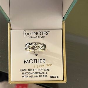 Footnotes Sterling Silver 'Mother' Ring